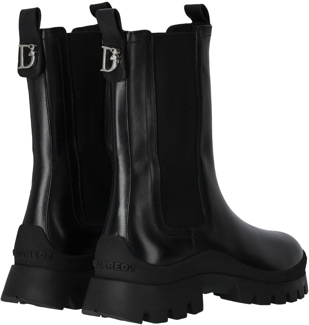 Dsquared2 D2 Statement Black Chelsea Boot Black Zwart