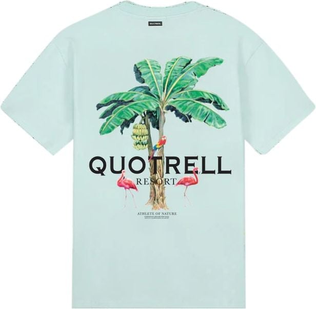 Quotrell Resort T-shirt | Faded Blue/black Blauw