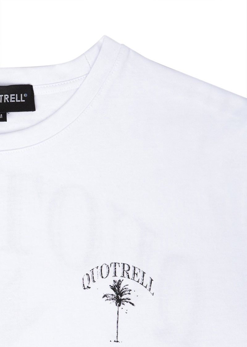 Quotrell Palm Springs T-shirt | White/black Wit