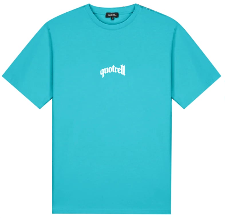 Quotrell Global Unity T-shirt | Aqua/white Blauw