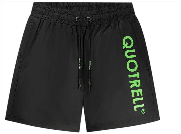Quotrell Maui Swimshorts | Black/neon Green Zwart