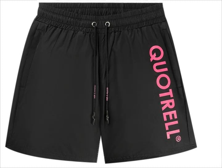 Quotrell Maui Swimshorts | Black/neon Pink Zwart