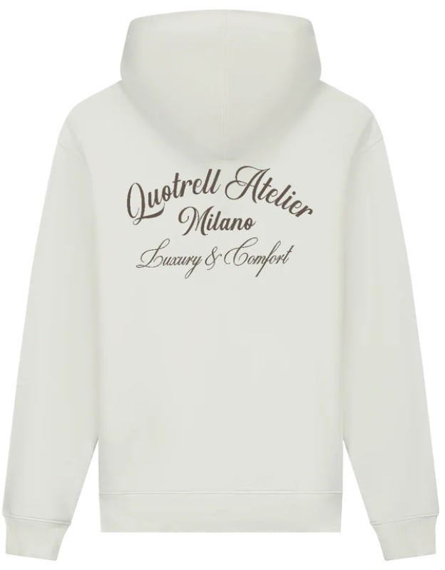 Quotrell Atelier Milano Hoodie | Off White/brown Wit