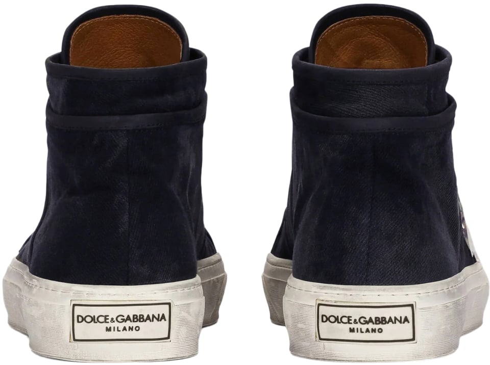 Dolce & Gabbana Re-edition Vintage Mid Top Sneakers Blauw