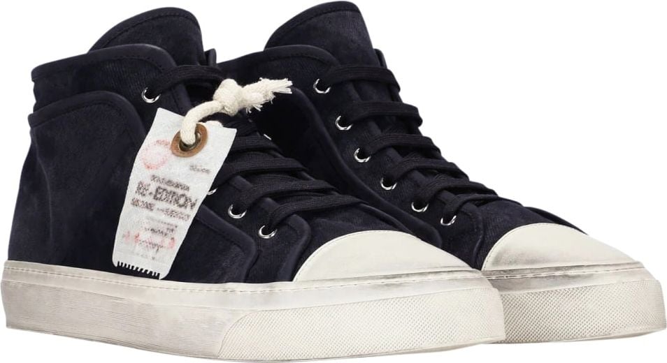Dolce & Gabbana Re-edition Vintage Mid Top Sneakers Blauw