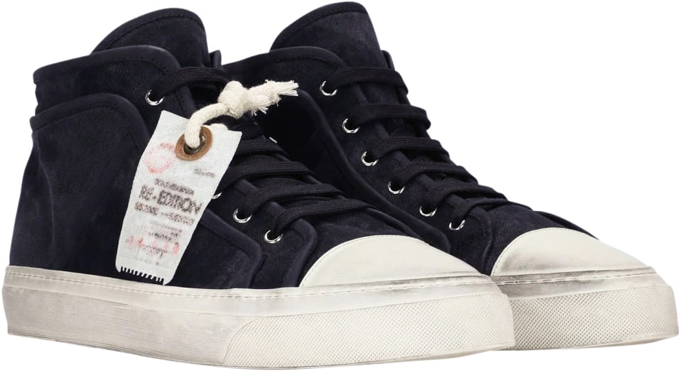 Dolce & Gabbana Re-edition Vintage Mid Top Sneakers Blauw