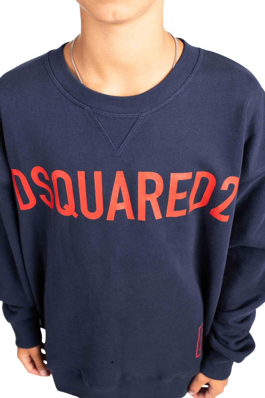 Dsquared2 Slouch Fit Sweater KIDS Navy Blauw