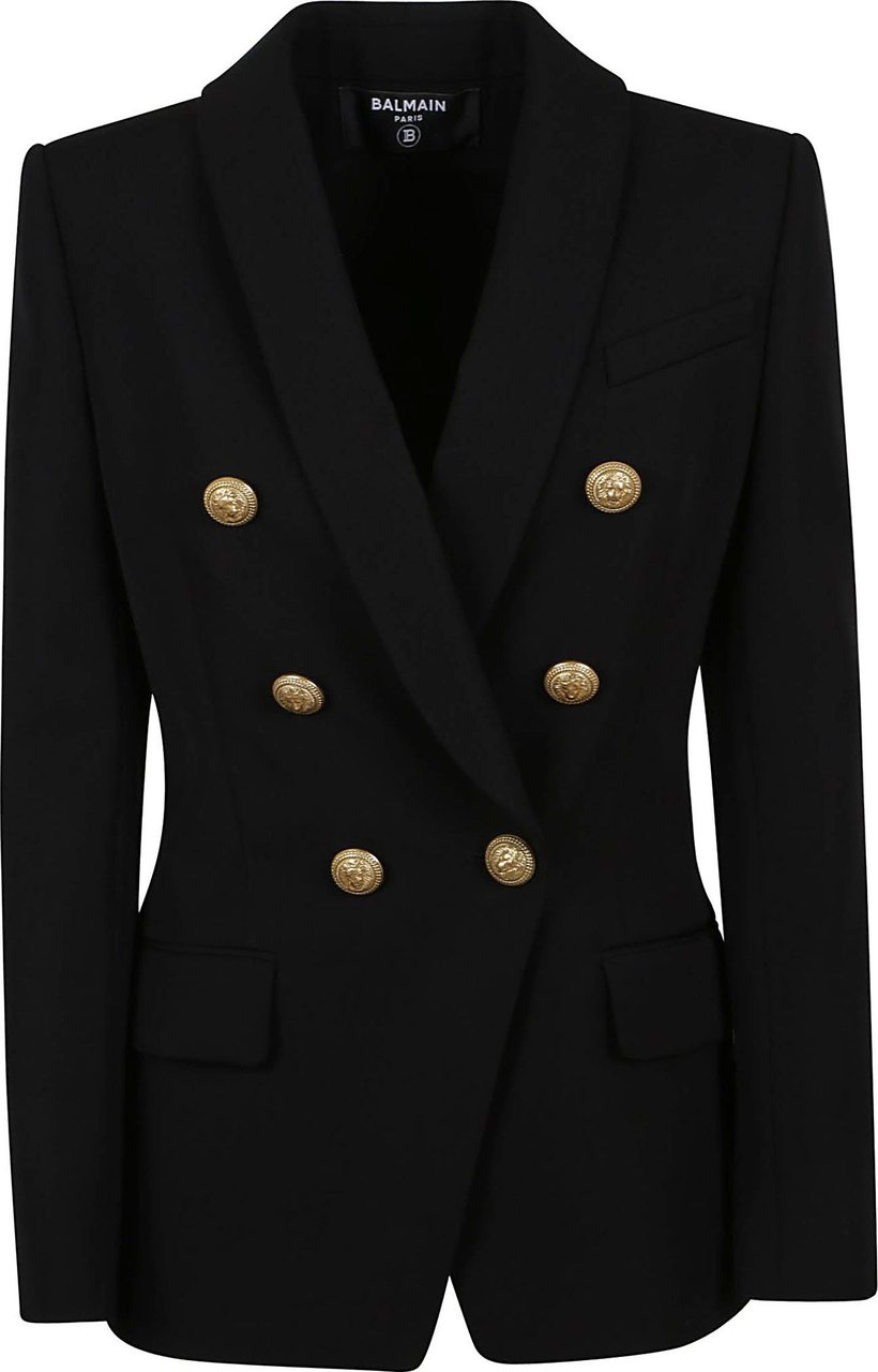 Balmain btn shawl collar gdp jacket Zwart