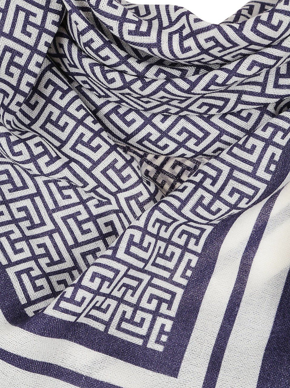 Balmain monogram wool foulard Blauw