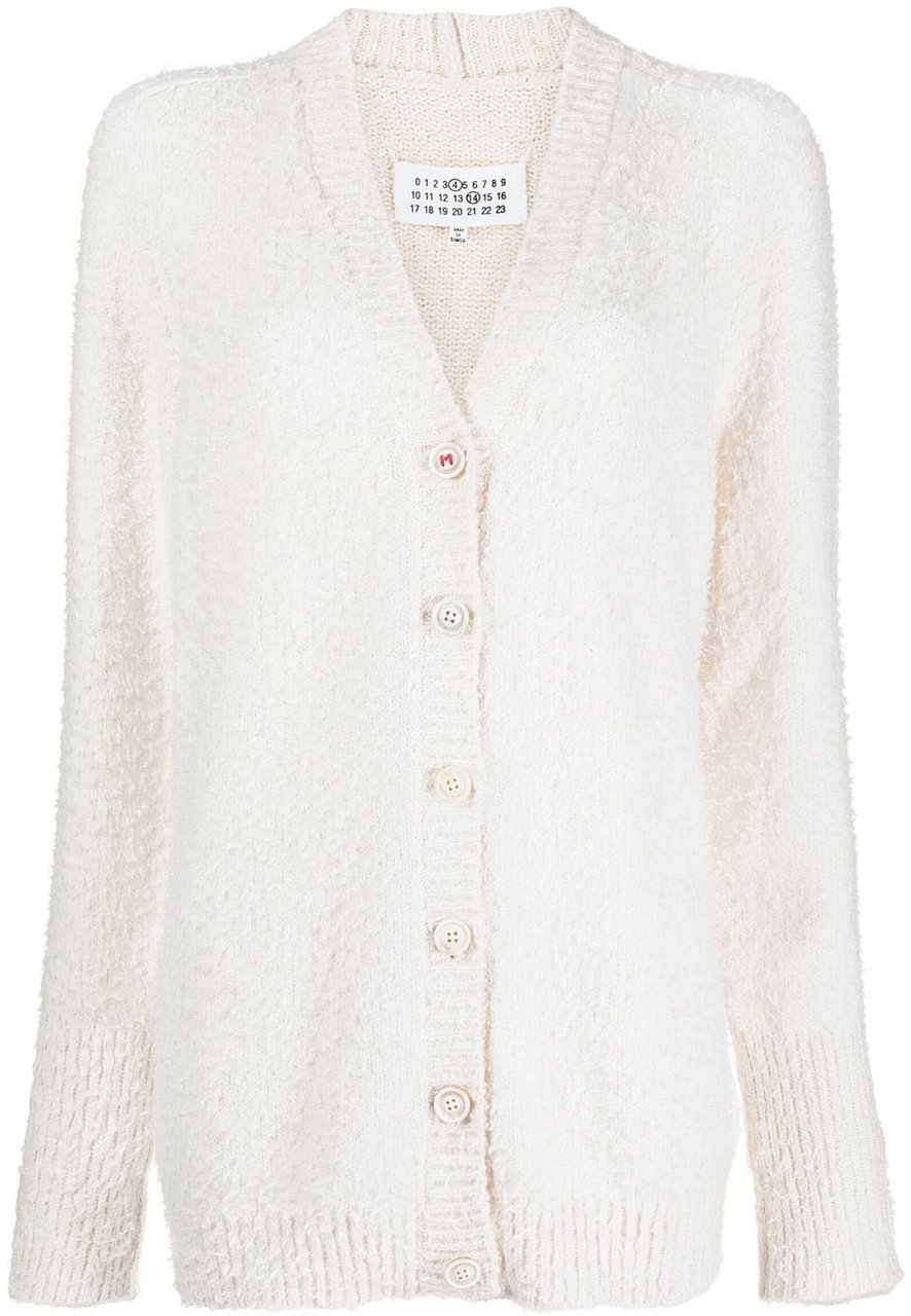 Maison Margiela Fluffy Cardigan Offwhite Wit