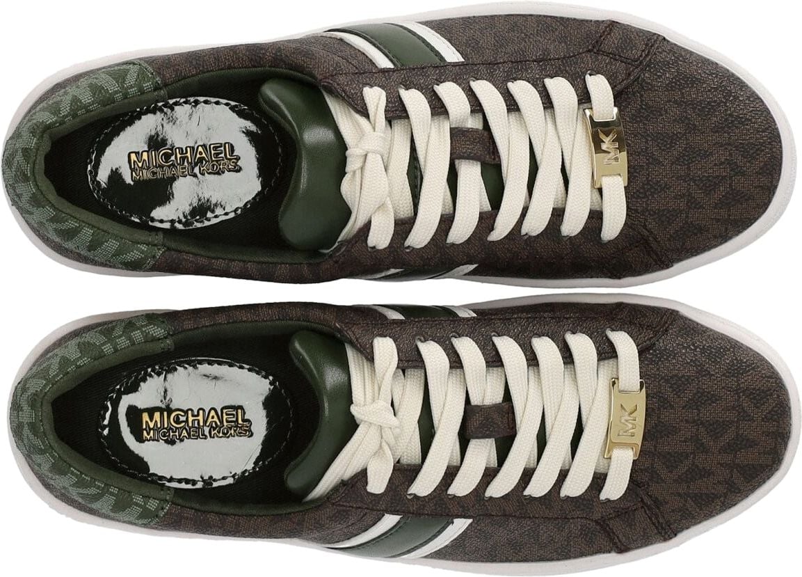 Michael Kors Irving Monogram Brown Green Sneaker Brown Bruin