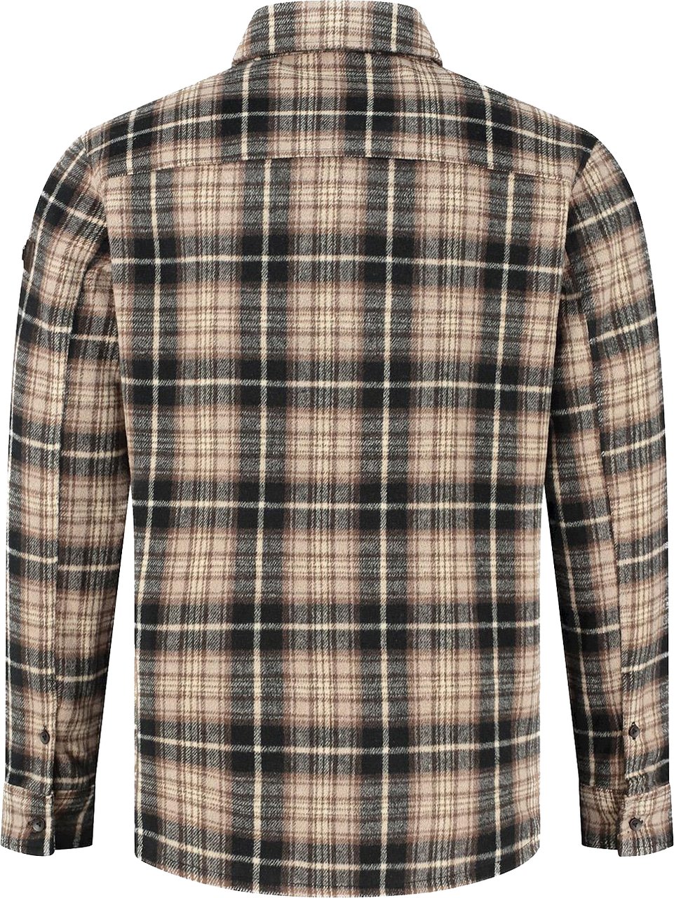 Purewhite Wool look check over shirt Bruin