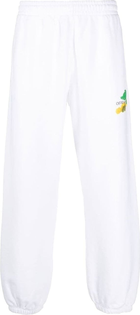 OFF-WHITE Cotton trouser with frontal logo Wit