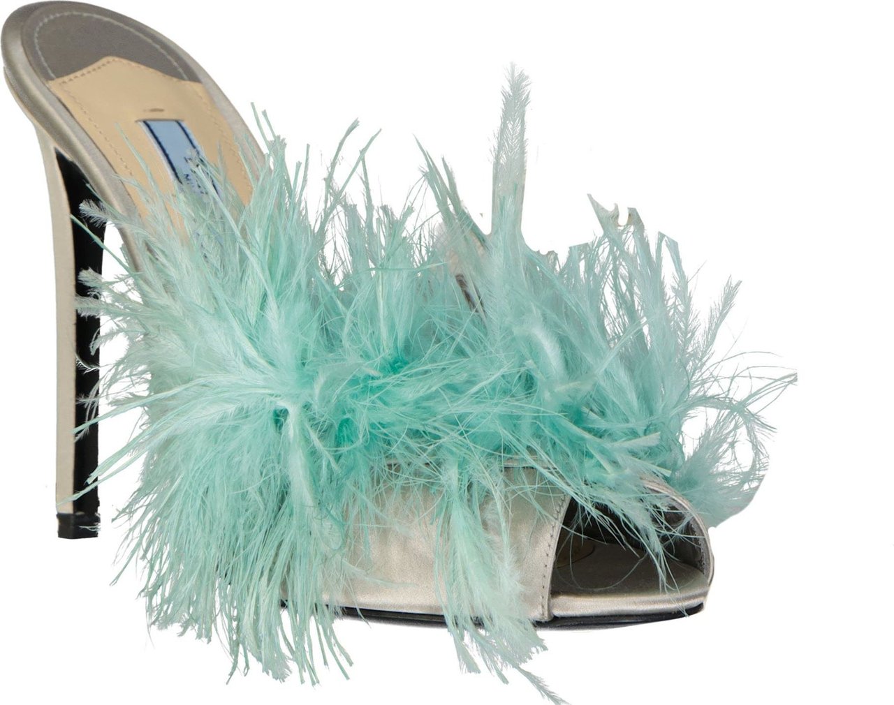 Prada Prada Silk end Feathers Sandals Beige