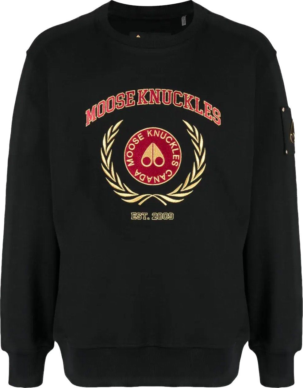 Moose Knuckles Cooledge Crewneck Black Gold Zwart