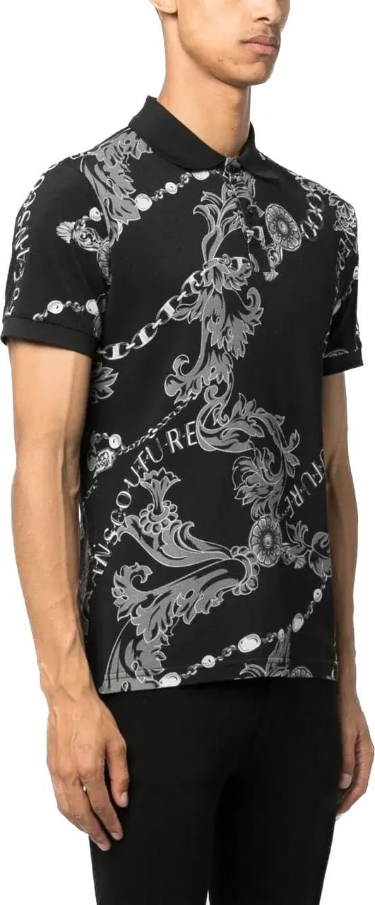 Versace Jeans Couture Chain Polo Black Grey Zwart