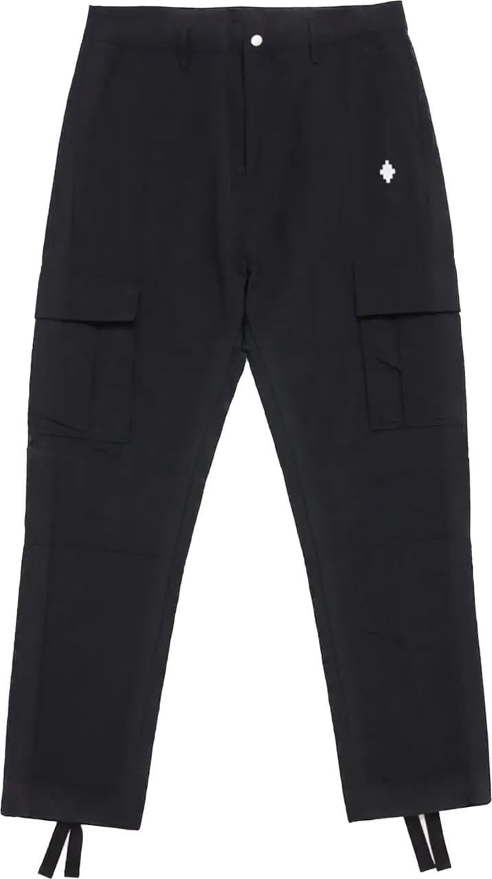 Marcelo Burlon Cross Nylon Cargo Pants Black White Zwart