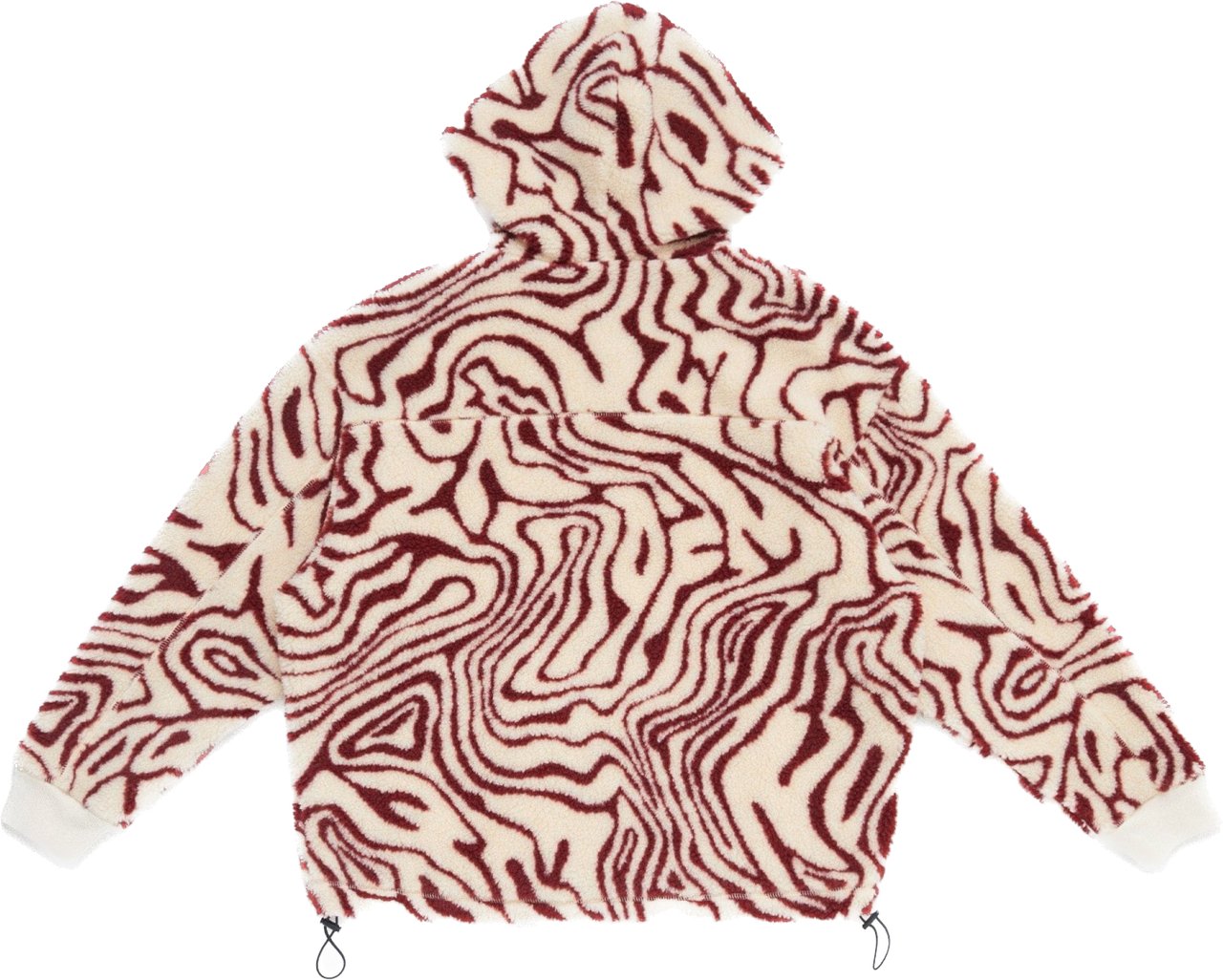 Marcelo Burlon Fluid Pile Over Jacket Ecru Burgund Beige
