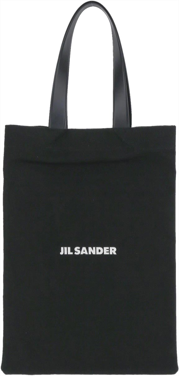 Jil Sander Jil Sander Black canvas shopping bag Zwart