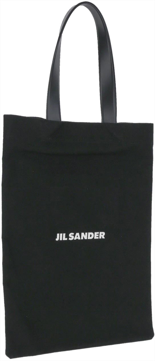 Jil Sander Jil Sander Black canvas shopping bag Zwart