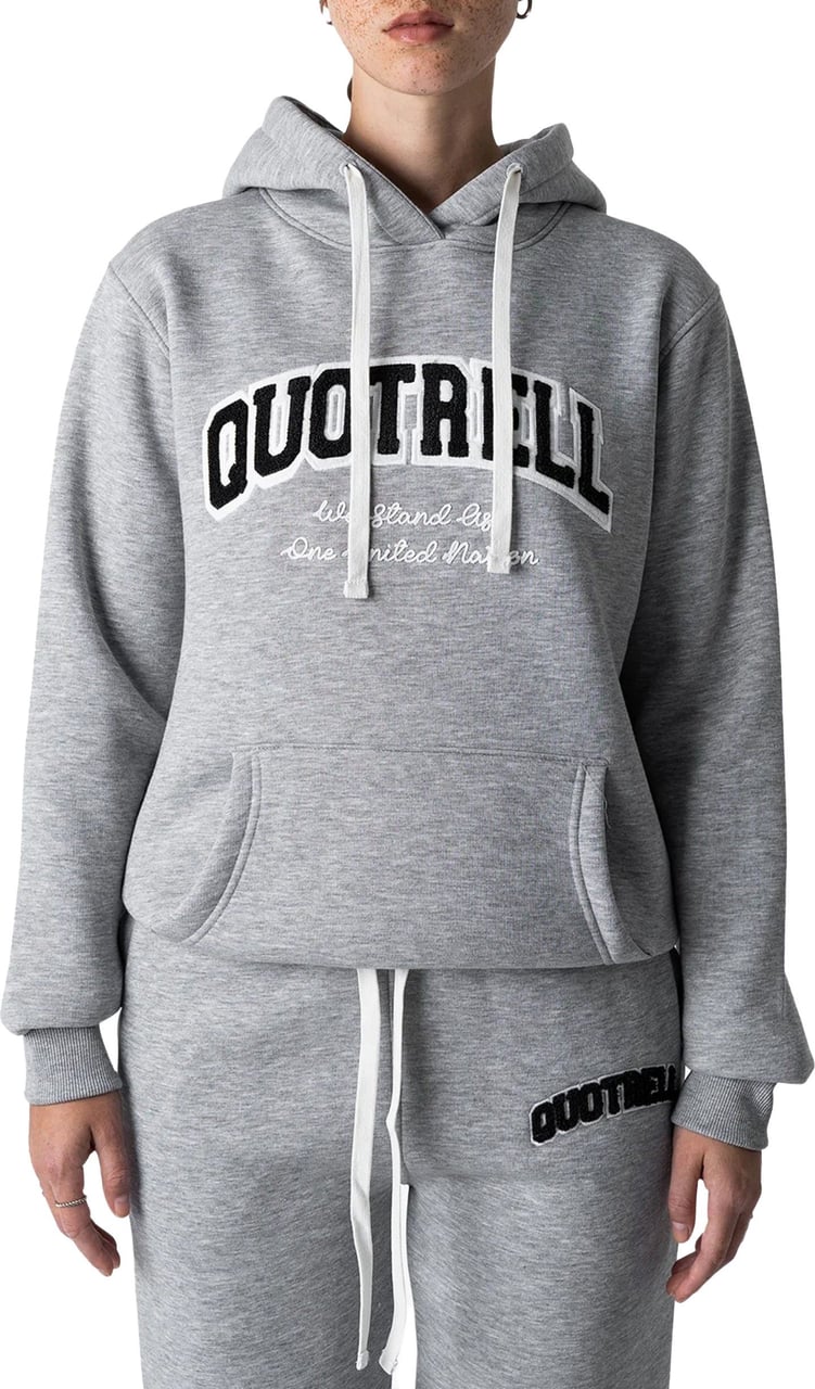 Quotrell University Hoodie | Grey Melee/white Grijs