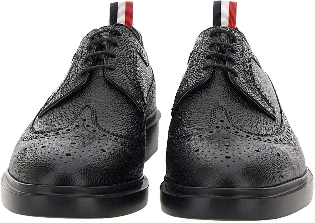 Thom Browne Thom Browne Black leather lace-up shoes Zwart