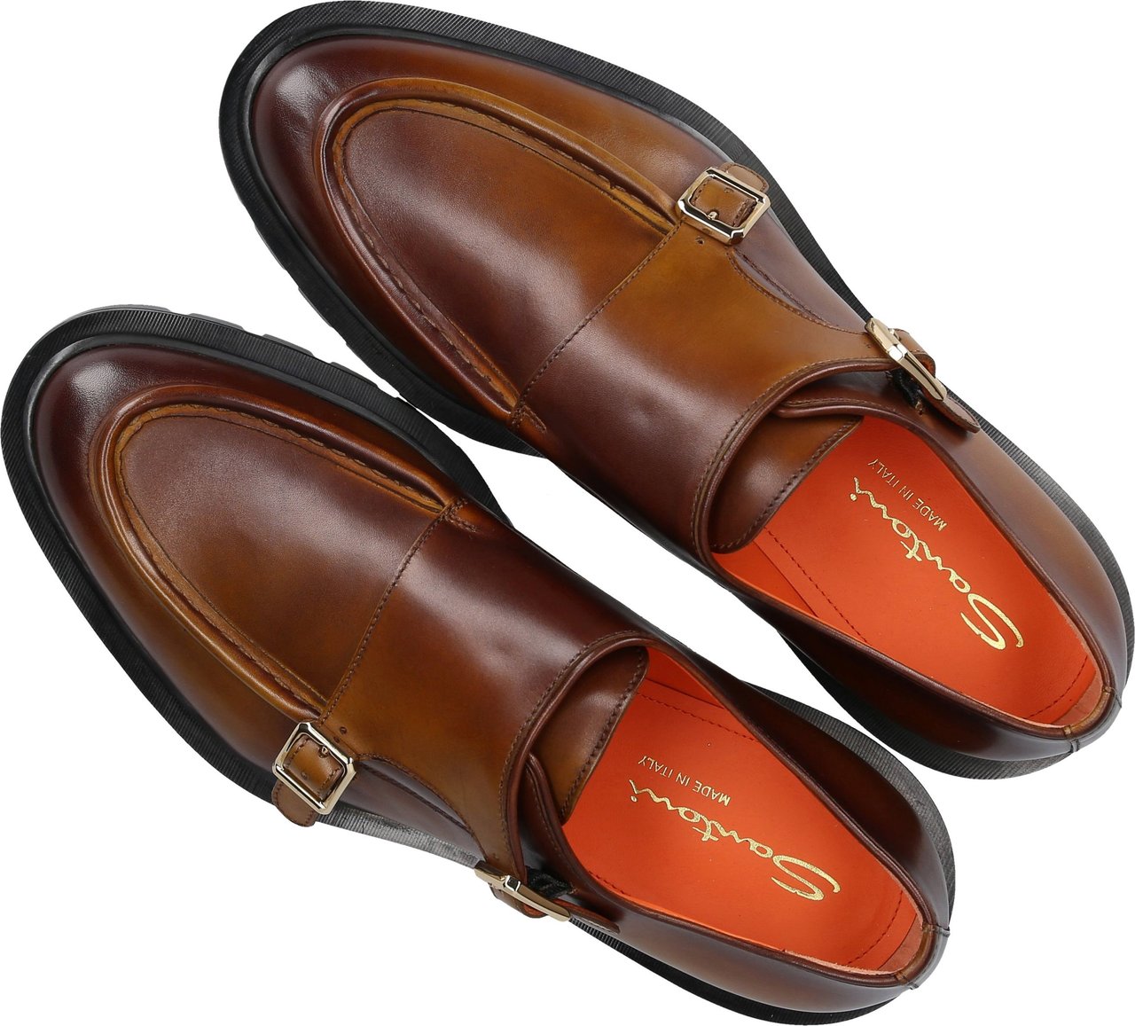 Santoni Monk Shoes Calfskin Milton Bruin