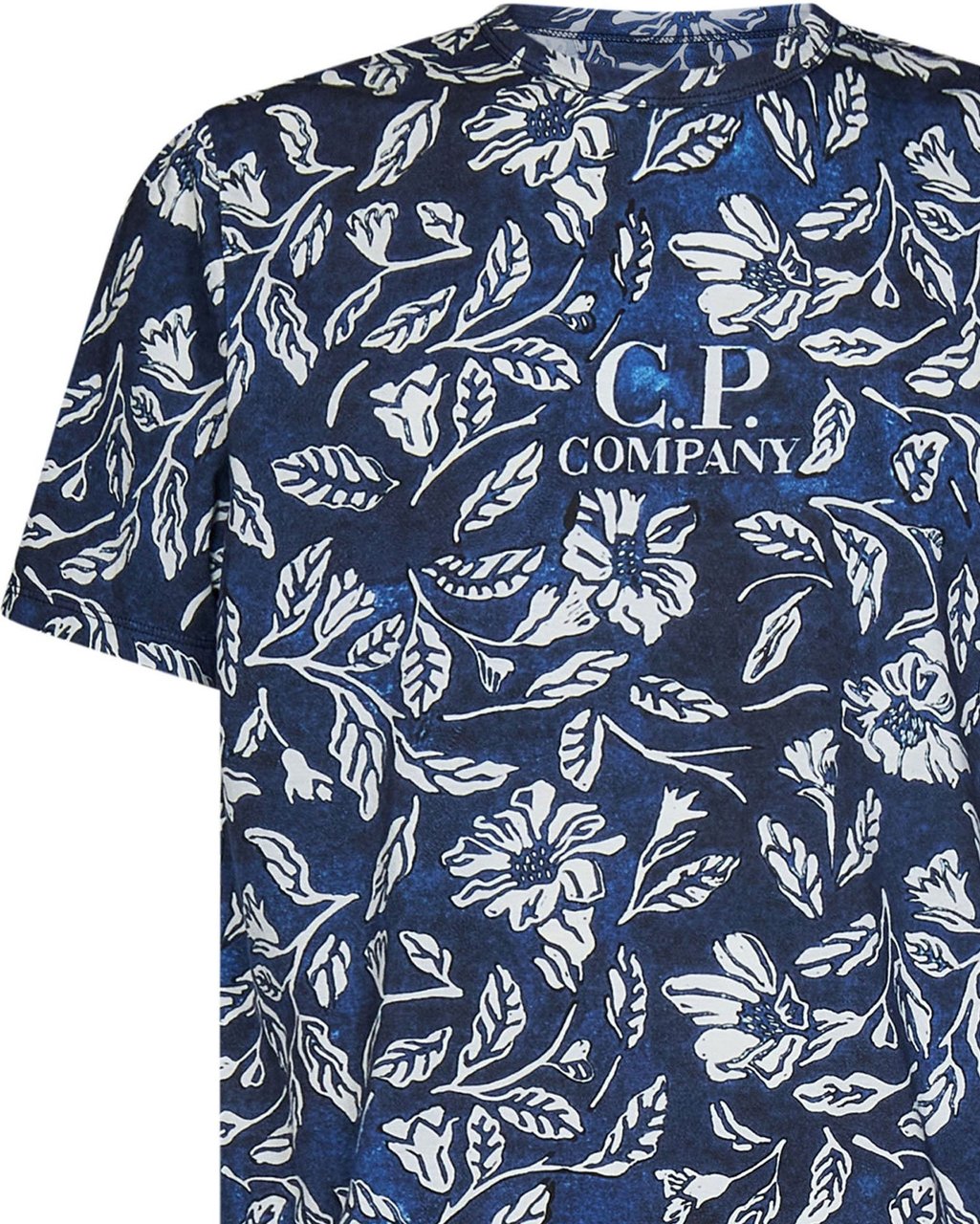 CP Company C.p. Company Blue Floral T-shirt Blue Blauw