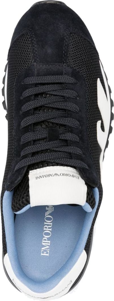 Emporio Armani Blue Sneaker With Logo Blue Blauw
