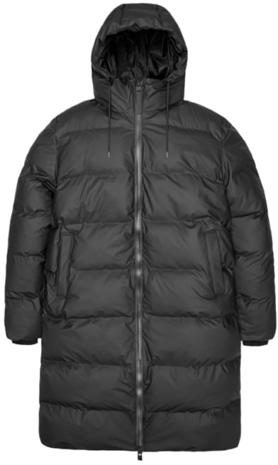 Rains Alta long puffer jas dames/heren Zwart Zwart