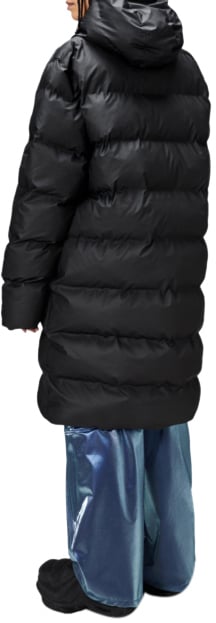 Rains Alta long puffer jas dames/heren Zwart Zwart