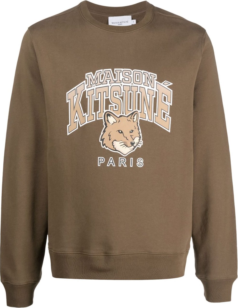Maison Kitsuné Campus Fox Regular Sweatshirt Khaki Bruin