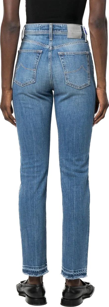 Jacob Cohen straight-leg distressed jeans Blauw