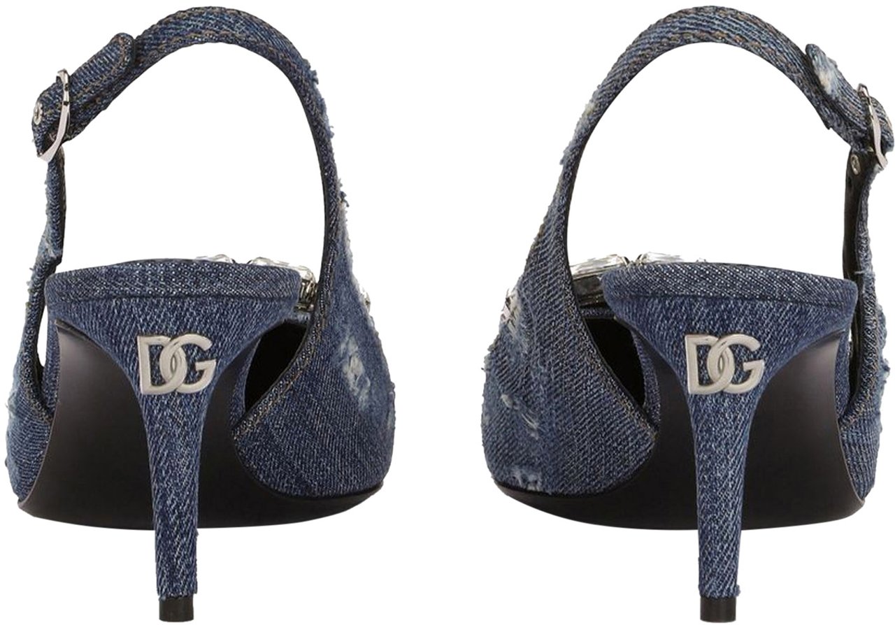 Dolce & Gabbana Dolce & Gabbana Denim Slingback Pumps Blauw