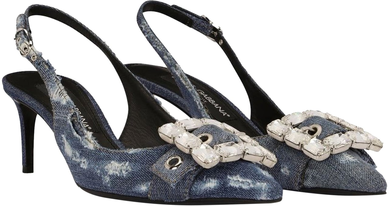 Dolce & Gabbana Dolce & Gabbana Denim Slingback Pumps Blauw