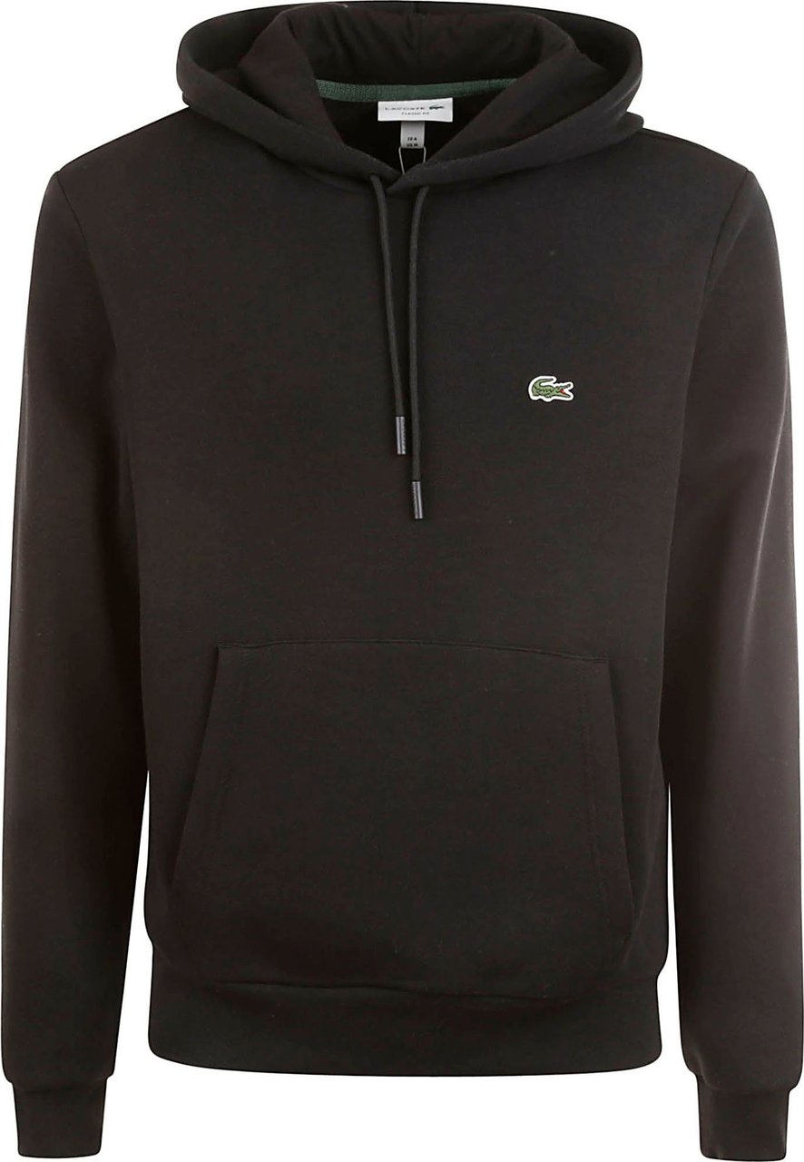 Lacoste embroidered logo hoodie Zwart