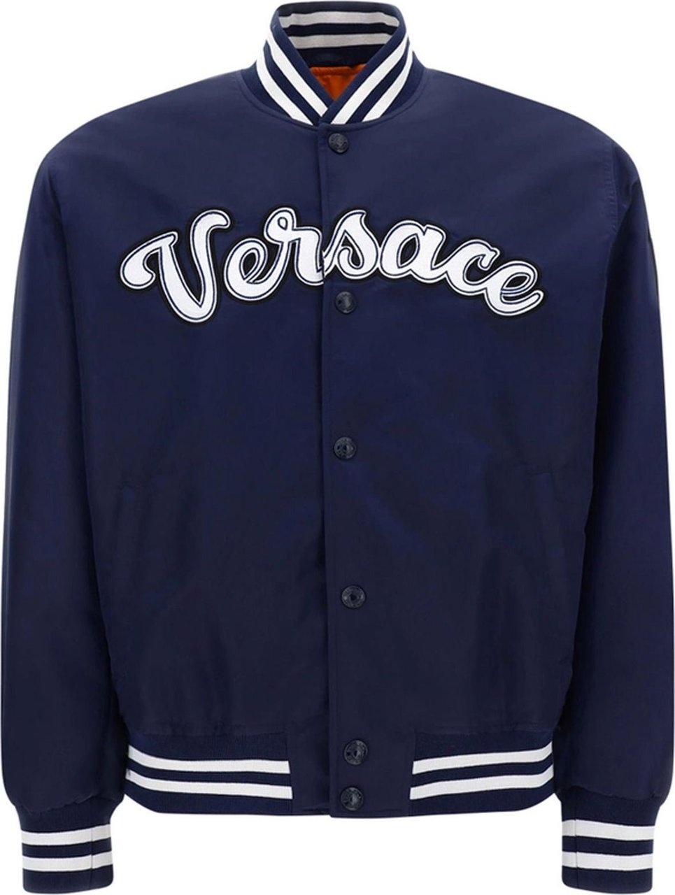 Versace Varsity Nylon Bomber Jacket Blauw