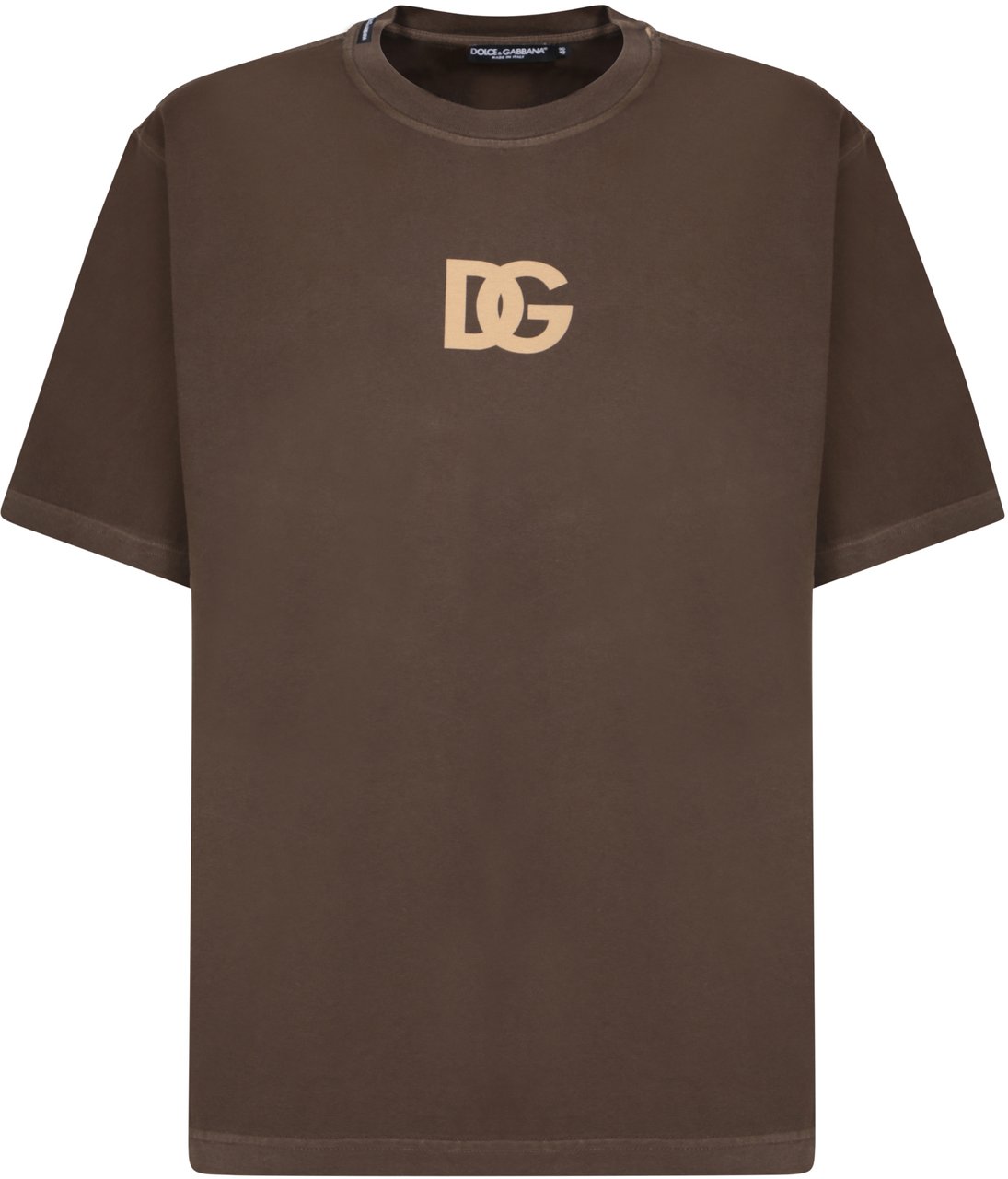 Dolce & Gabbana Logo Print Cotton T-Shirt Bruin