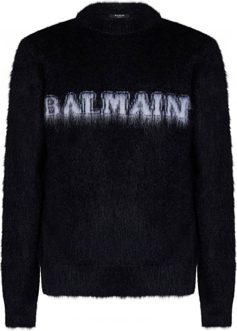 Balmain Mohair Knitwear Zwart