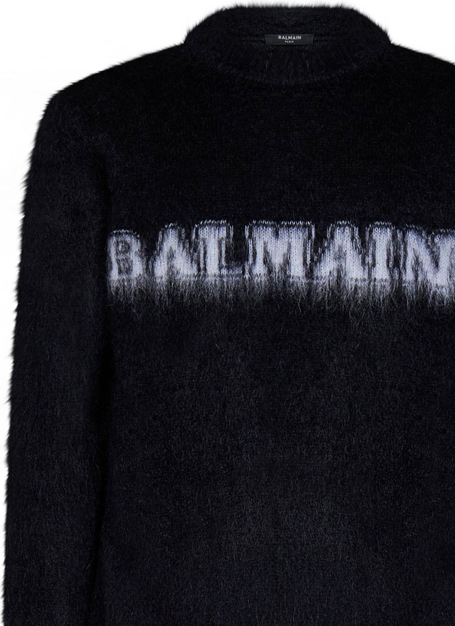 Balmain Mohair Knitwear Zwart