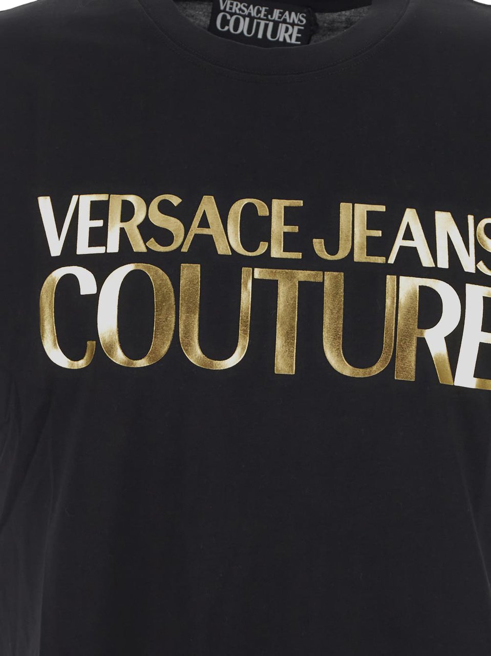 Versace Jeans Couture Metallised Logo Print T-Shirt Zwart