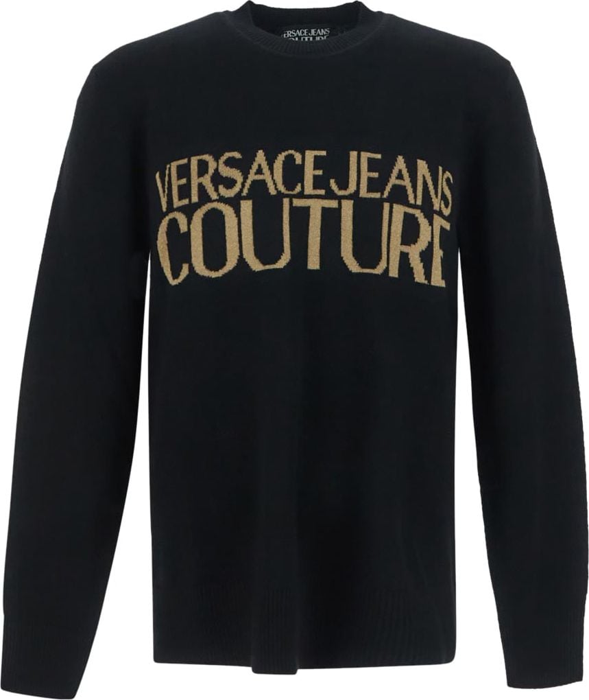 Versace Jeans Couture Lurex Logo Sweater Zwart