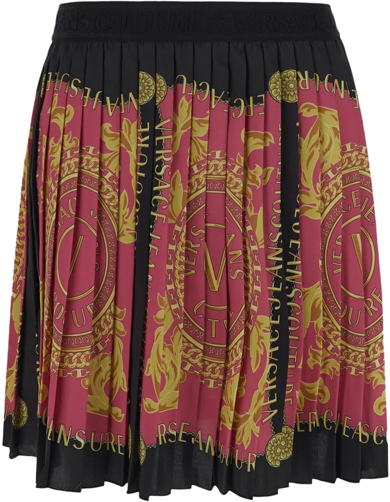 Versace Jeans Couture Foulard Print Pleated Skirt Roze