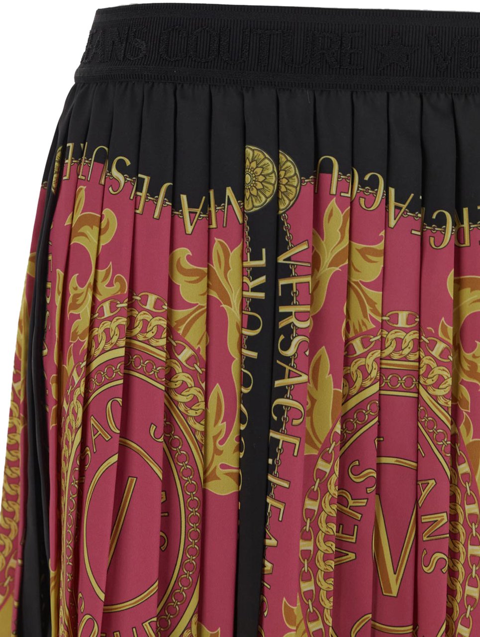 Versace Jeans Couture Foulard Print Pleated Skirt Roze