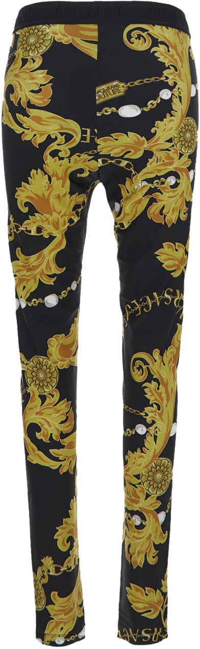 Versace Jeans Couture Chain Print Leggings Zwart