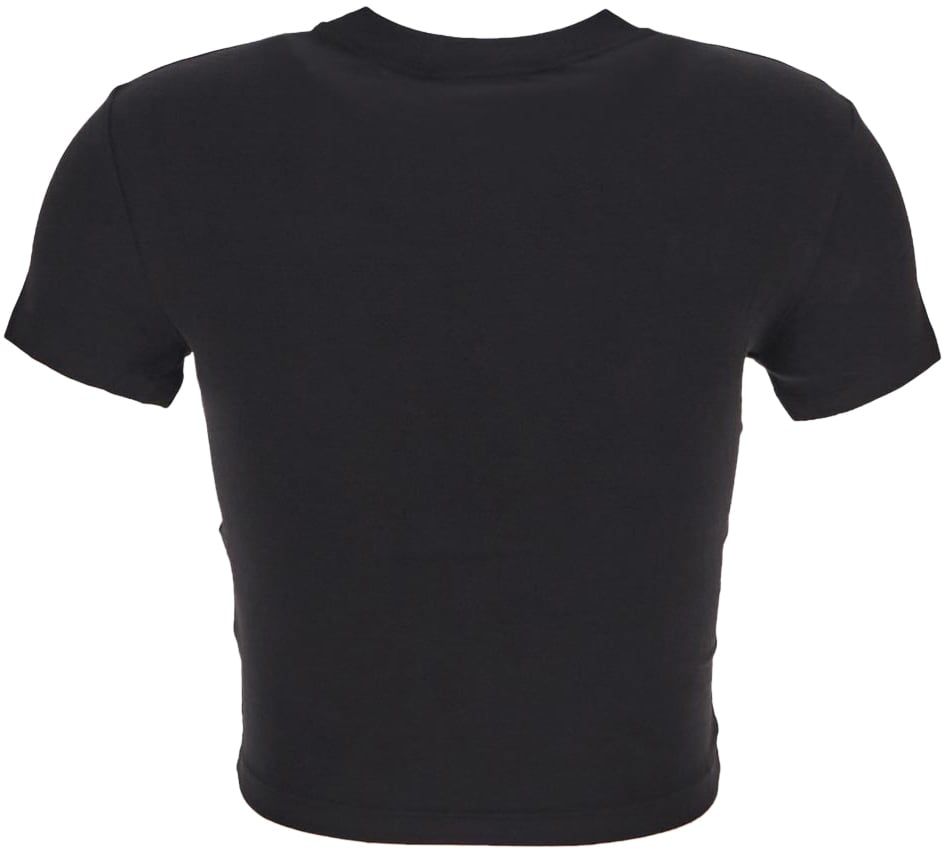 Versace Jeans Couture Label Patch Cropped T-Shirt Zwart