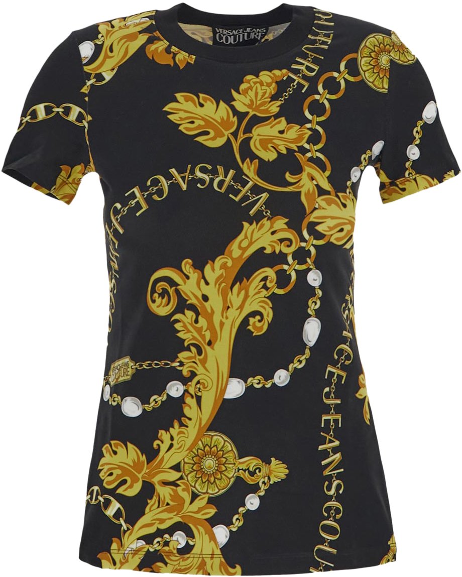 Versace Jeans Couture Chain Couture Print T-Shirt Zwart