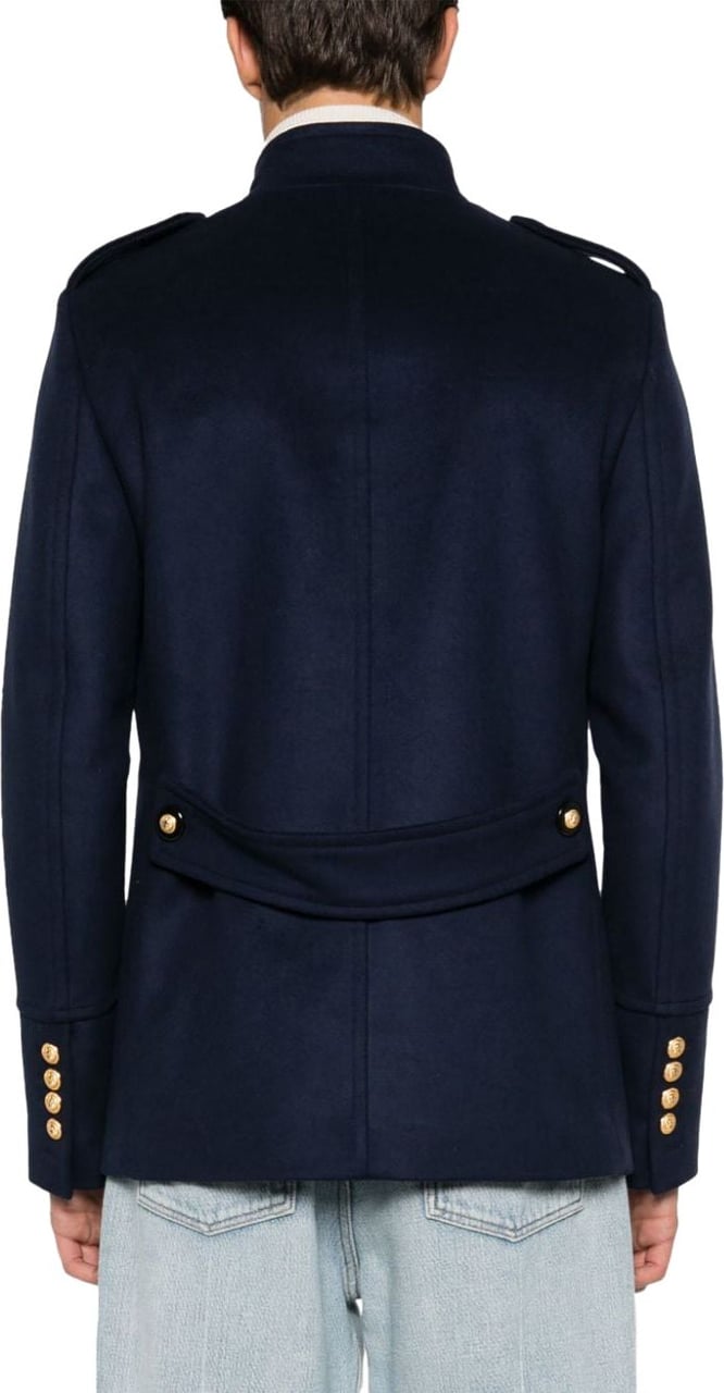 Balmain Military Style Short Coat Blauw