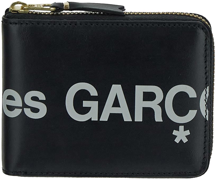 Comme des Garçons Huge Logo Print Wallet Zwart