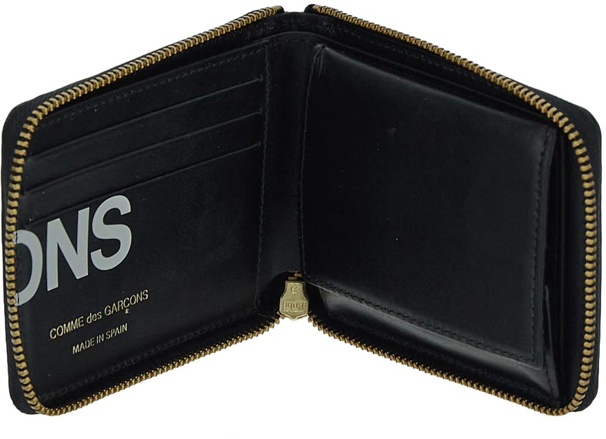 Comme des Garçons Huge Logo Print Wallet Zwart